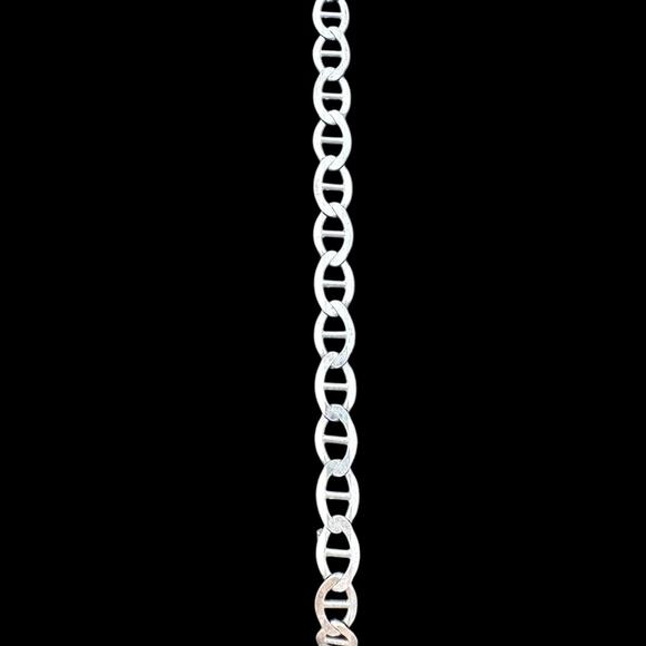Mariner Chain Anchor Link Sterling Silver Unisex Necklace 925 22 Inches 4mm - Picture 3 of 5